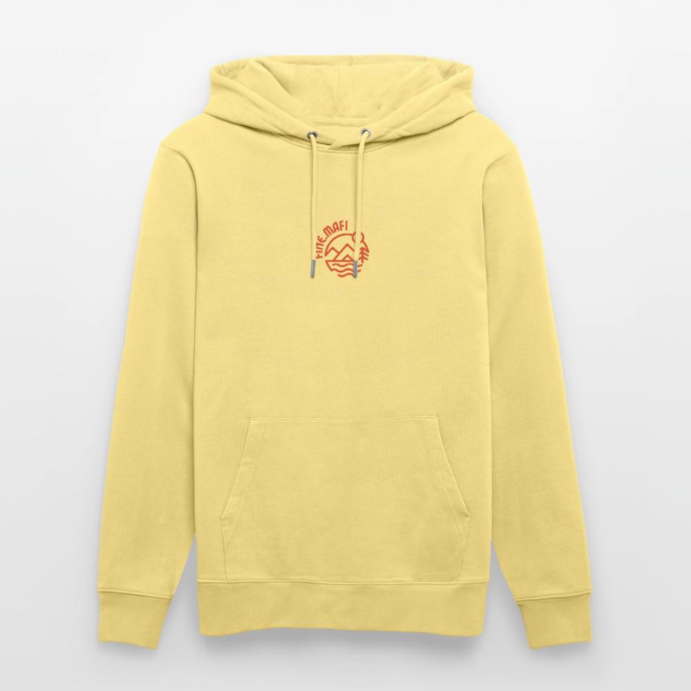 Vanlife Unisex Bio-Hoodie Firepit - Gelb Viva 