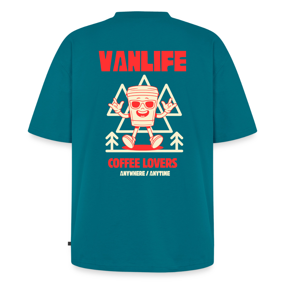 Vanlife Unisex Premium Oversized Bio T-Shirt Coffee - Petrol