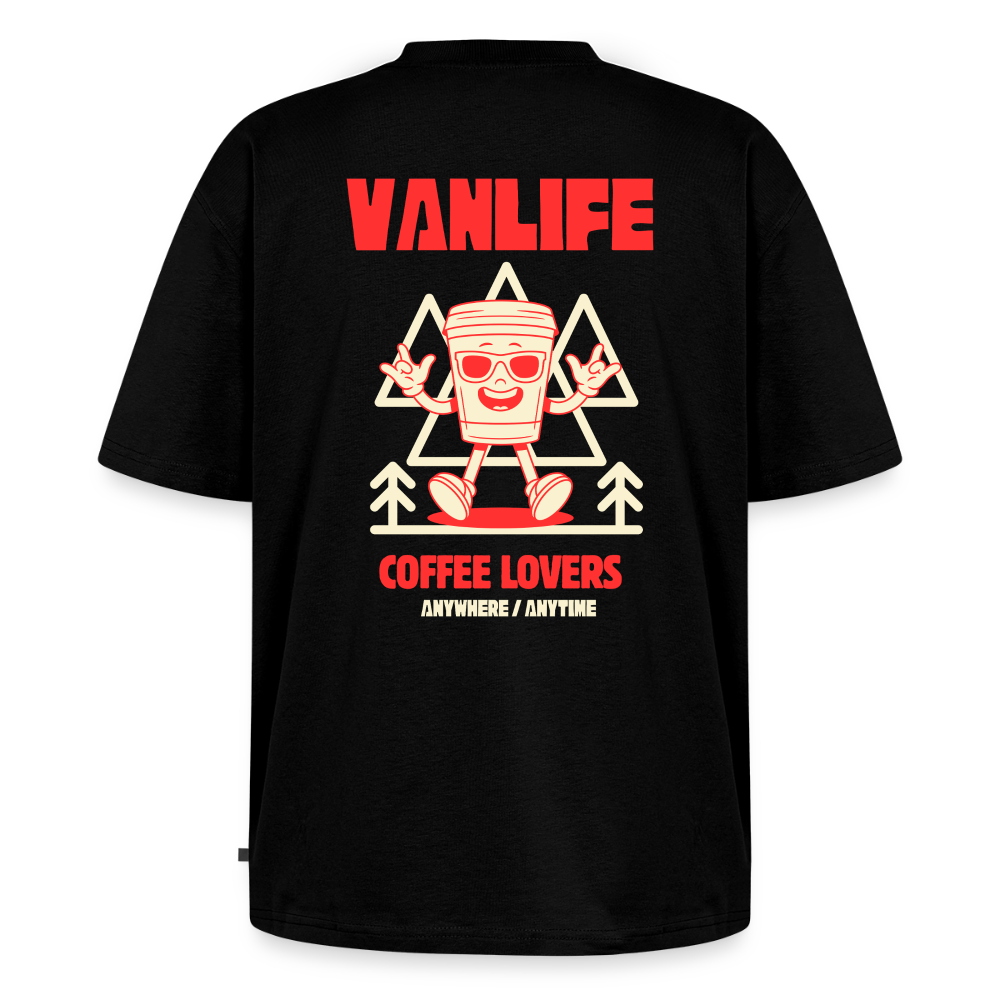 Vanlife Unisex Premium Oversized Bio T-Shirt Coffee - Schwarz