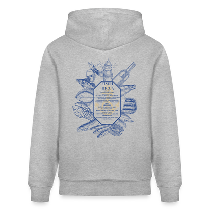 FOOD LOVE Unisex Bio-Hoodie DIGGA - Grau meliert