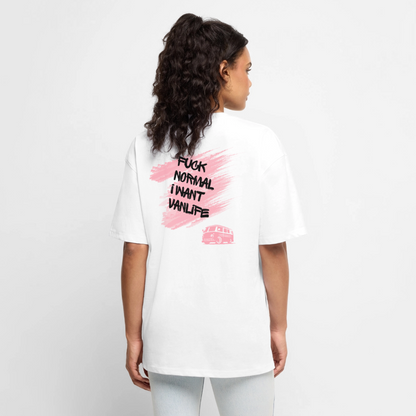 Vanlife Unisex Premium Oversized Bio T-Shirt F.CK Normal - Weiß