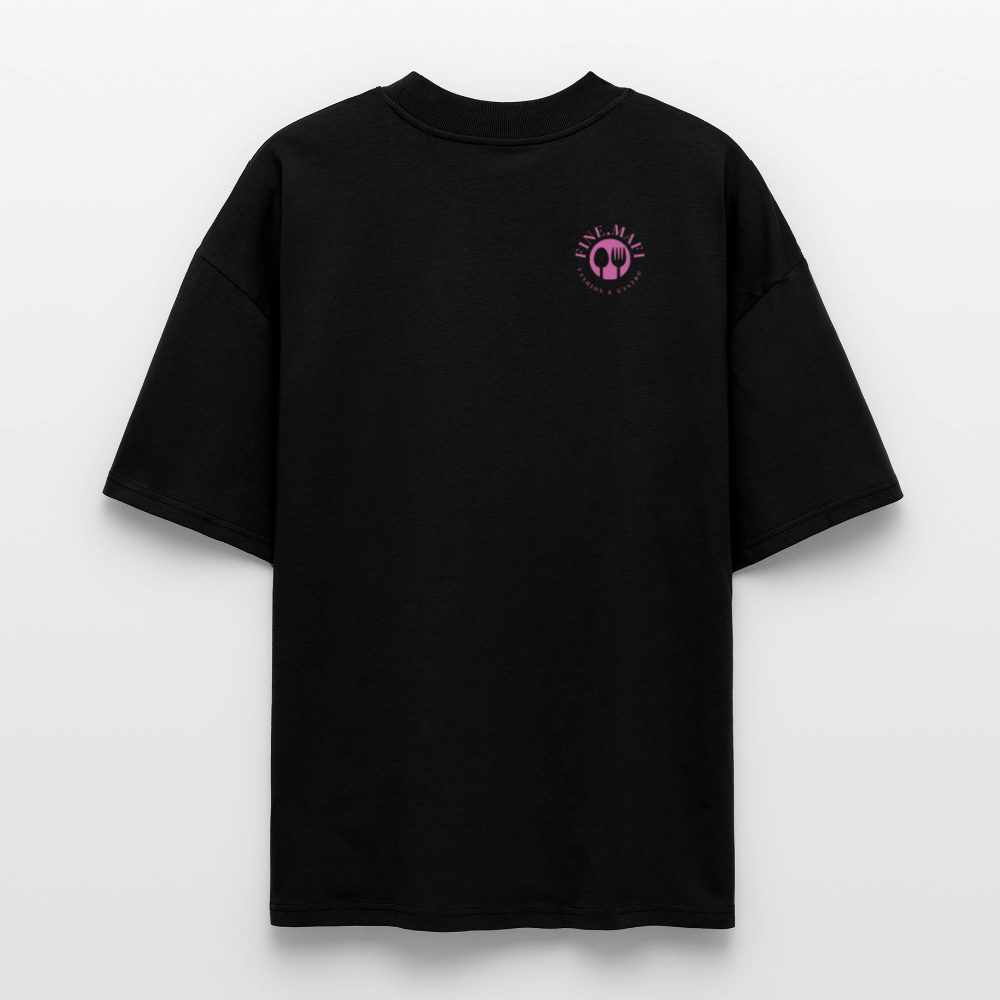 FINE MAFI Oversized Unisex Bio T-Shirt Mise En Place Gurke - Schwarz
