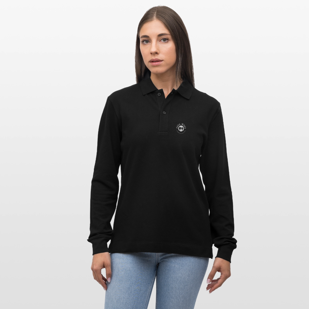 Food Couture Unisex Bio-Langarm-Poloshirt - Schwarz