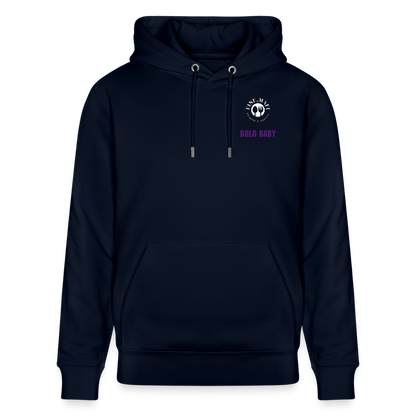 FOOD LOVE Unisex Bio Hoodie Bolo Stile - Navy