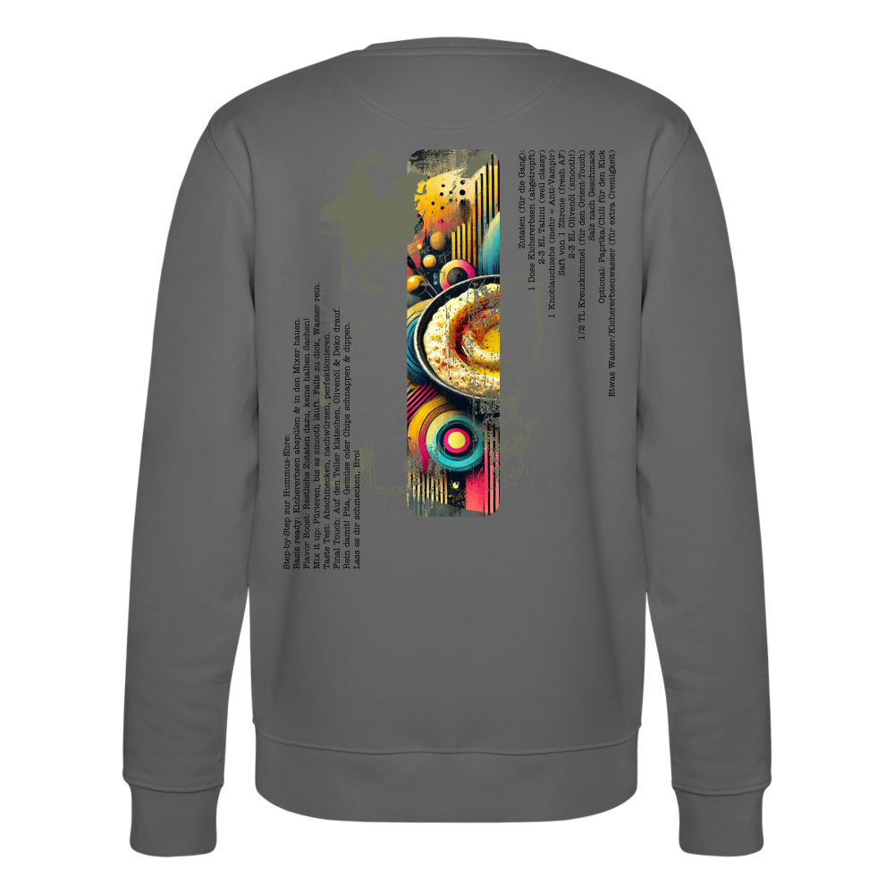 FOOD LOVE Unisex Oversize Bio-Sweatshirt Hummus - Anthrazit