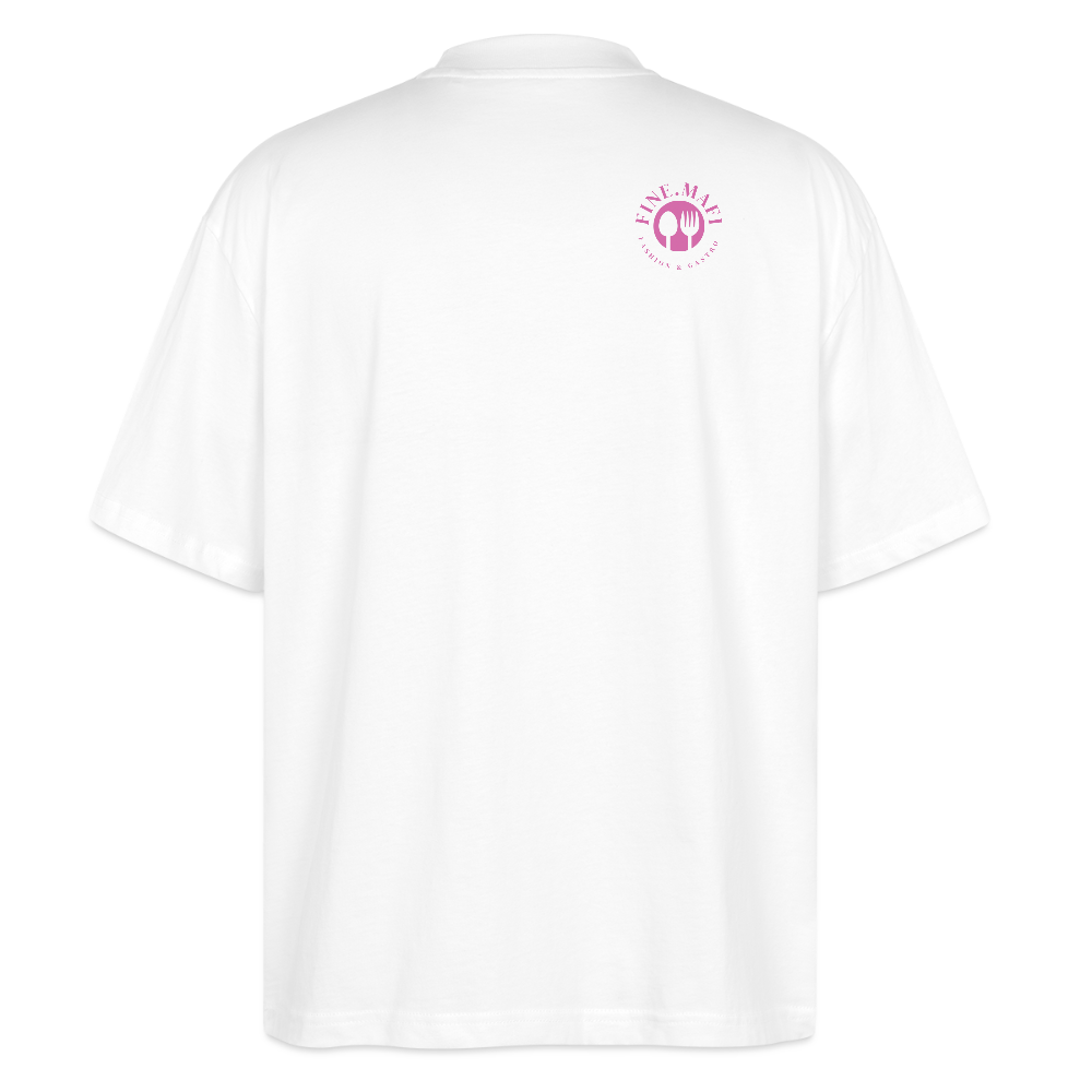 FINE MAFI Oversized Unisex Bio T-Shirt Mise En Place Gurke - Weiß