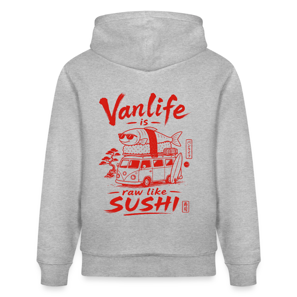 Vanlife Unisex Bio-Hoodie Sushi - Grau meliert
