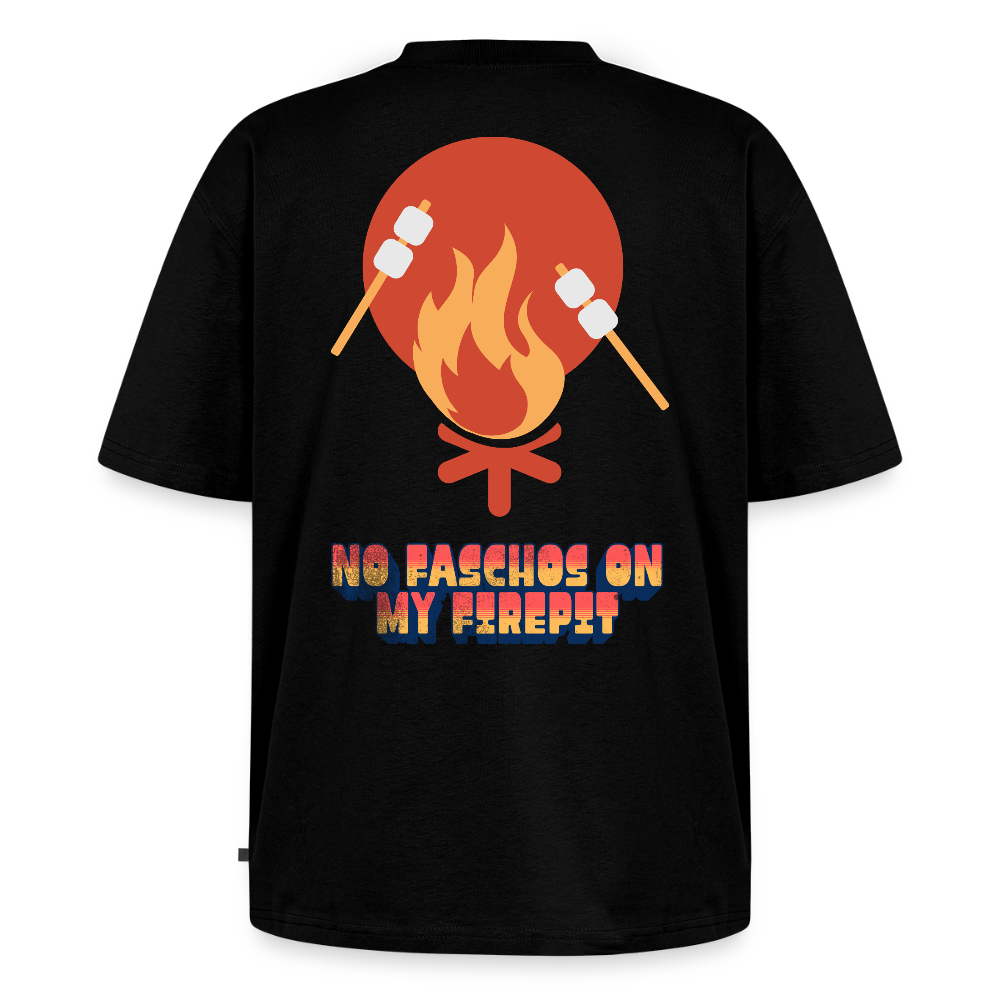 Vanlife Unisex Premium Oversized Bio T-Shirt Firepit - Schwarz