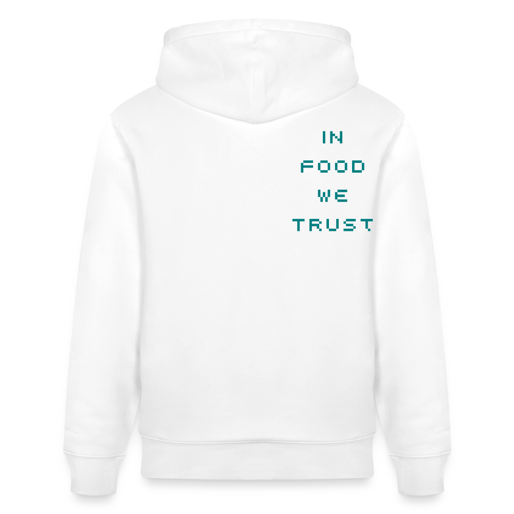 FINE.MAFI in Food we Trust Unisex Organic Hoodie - Weiß