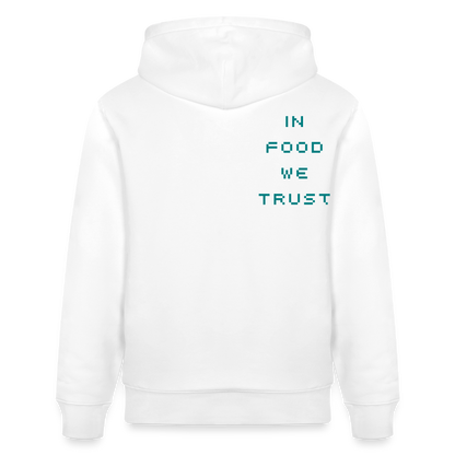 FINE.MAFI in Food we Trust Unisex Organic Hoodie - Weiß