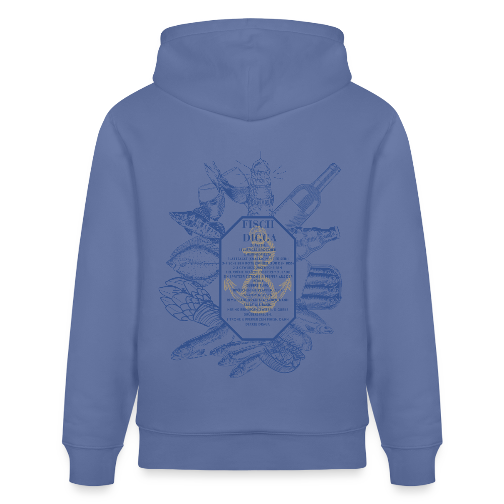 FOOD LOVE Unisex Bio-Hoodie DIGGA - Blau