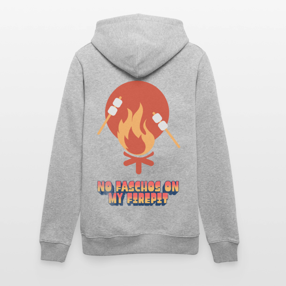Vanlife Unisex Bio-Hoodie Firepit - Grau meliert