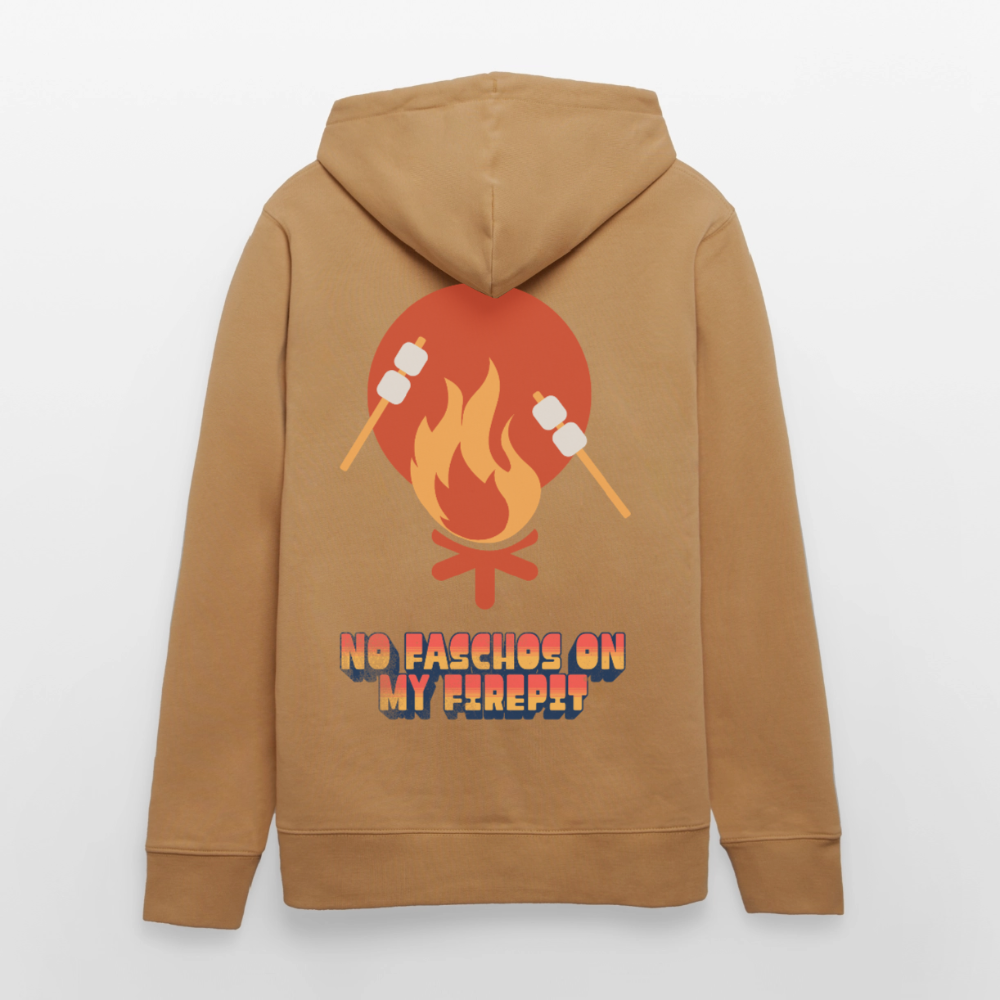 Vanlife Unisex Bio-Hoodie Firepit - Karamell 