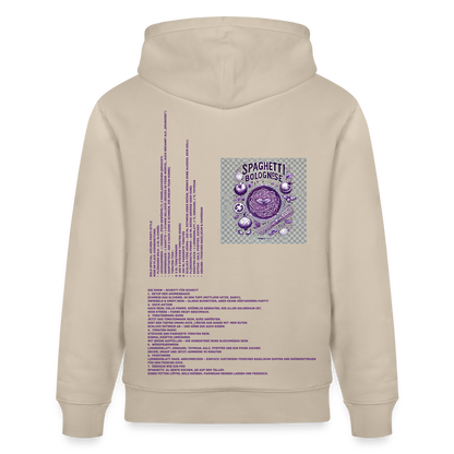 FOOD LOVE Unisex Bio Hoodie Bolo Stile - Beige