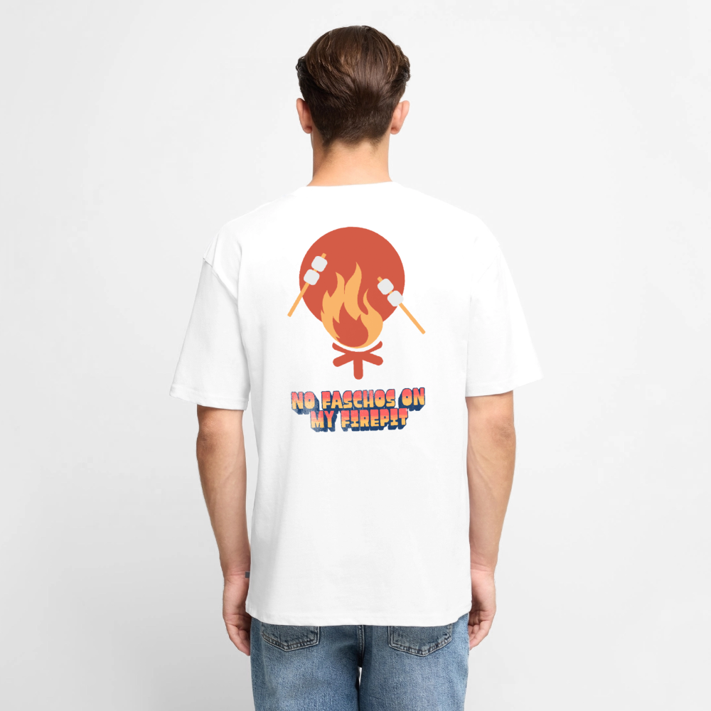Vanlife Unisex Premium Oversized Bio T-Shirt Firepit - Weiß