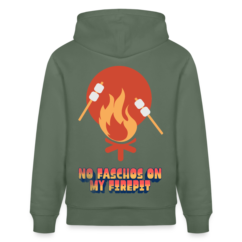 Vanlife Unisex Bio-Hoodie Firepit - Tanngrün