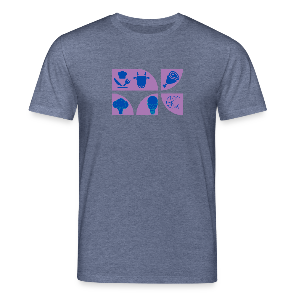 Food Couture Unisex Bio-T-Shirt - Dunkelblau meliert