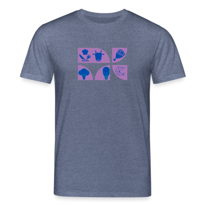 Food Couture Unisex Bio-T-Shirt - Dunkelblau meliert
