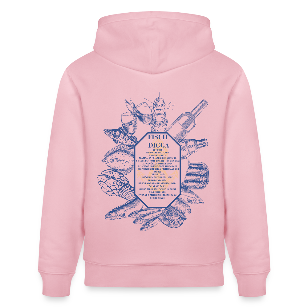 FOOD LOVE Unisex Bio-Hoodie DIGGA - Hellrosa