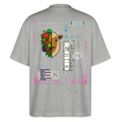 FINE.MAFI Oversized Unisex Bio T-Shirt Both Sides Lamb - Grau meliert