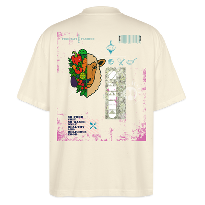 FINE.MAFI Oversized Unisex Bio T-Shirt Both Sides Lamb - Weißgrau