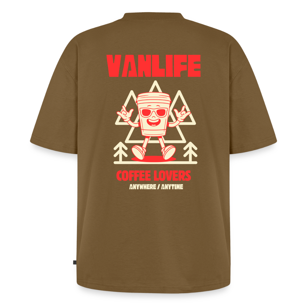 Vanlife Unisex Premium Oversized Bio T-Shirt Coffee - Nussbraun