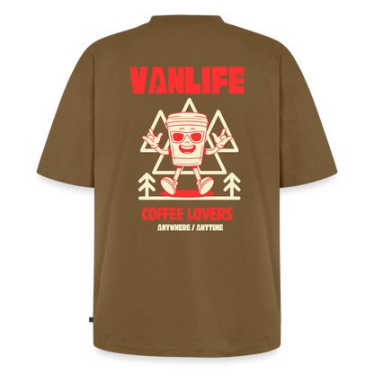 Vanlife Unisex Premium Oversized Bio T-Shirt Coffee - Nussbraun
