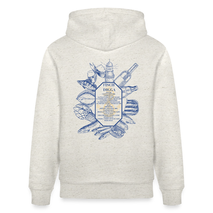 FOOD LOVE Unisex Bio-Hoodie DIGGA - Beige meliert