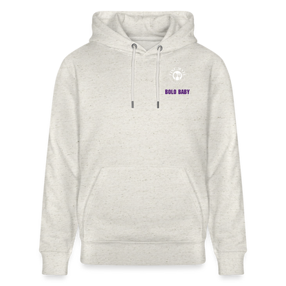 FOOD LOVE Unisex Bio Hoodie Bolo Stile - Beige meliert