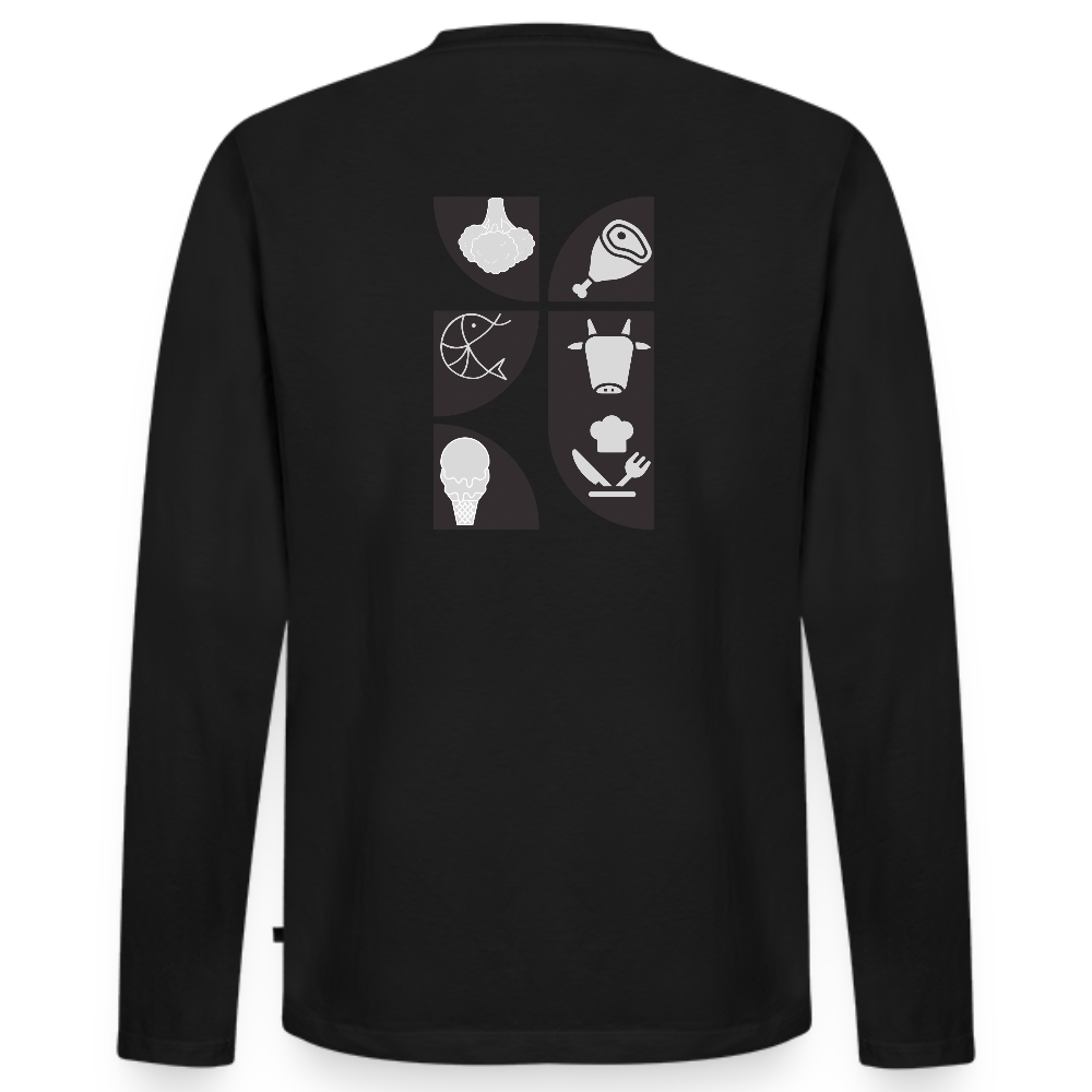 Food Couture Premium Bio Langarmshirt - Schwarz