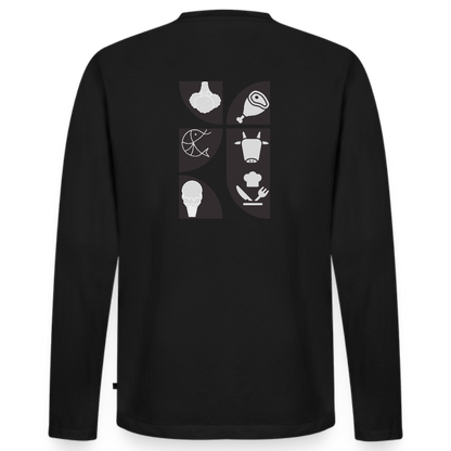 Food Couture Premium Bio Langarmshirt - Schwarz