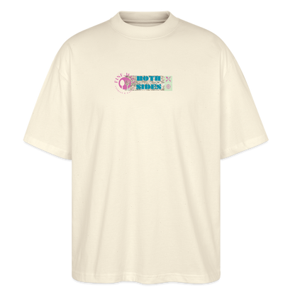 FINE.MAFI Oversized Unisex Bio T-Shirt Both Sides Fish - Weißgrau