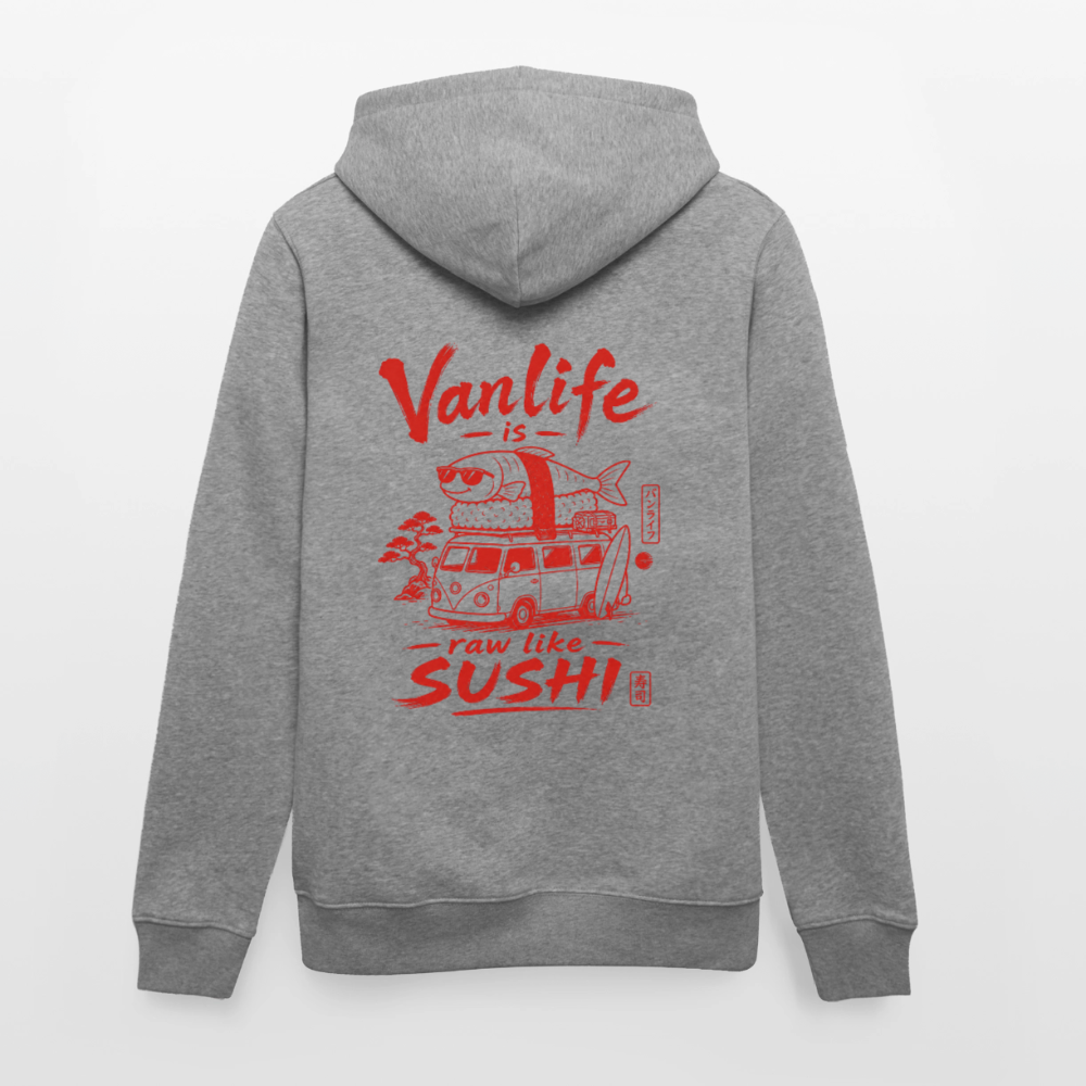 Vanlife Unisex Bio-Hoodie Sushi - Hellgrau marmoriert
