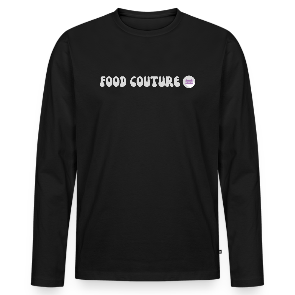 Food Couture Premium Bio Langarmshirt - Schwarz