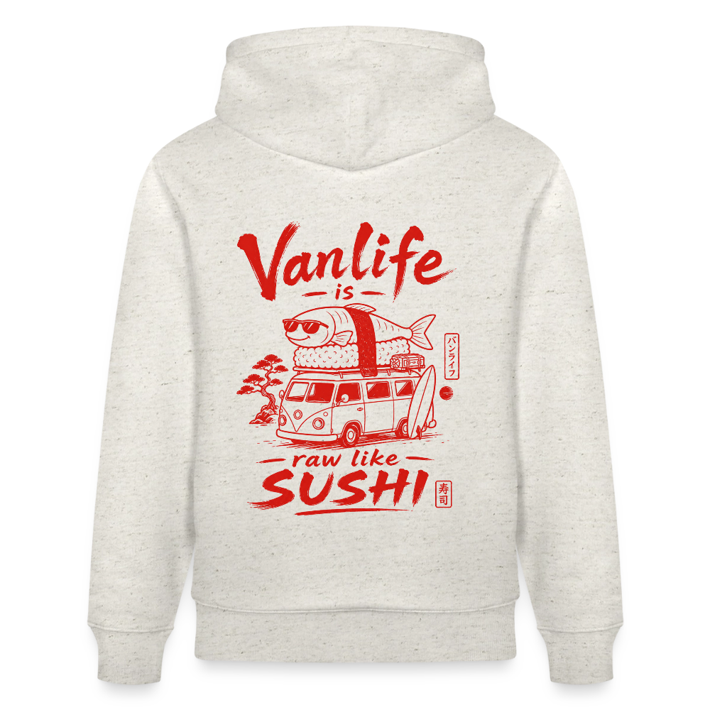 Vanlife Unisex Bio-Hoodie Sushi - Beige meliert