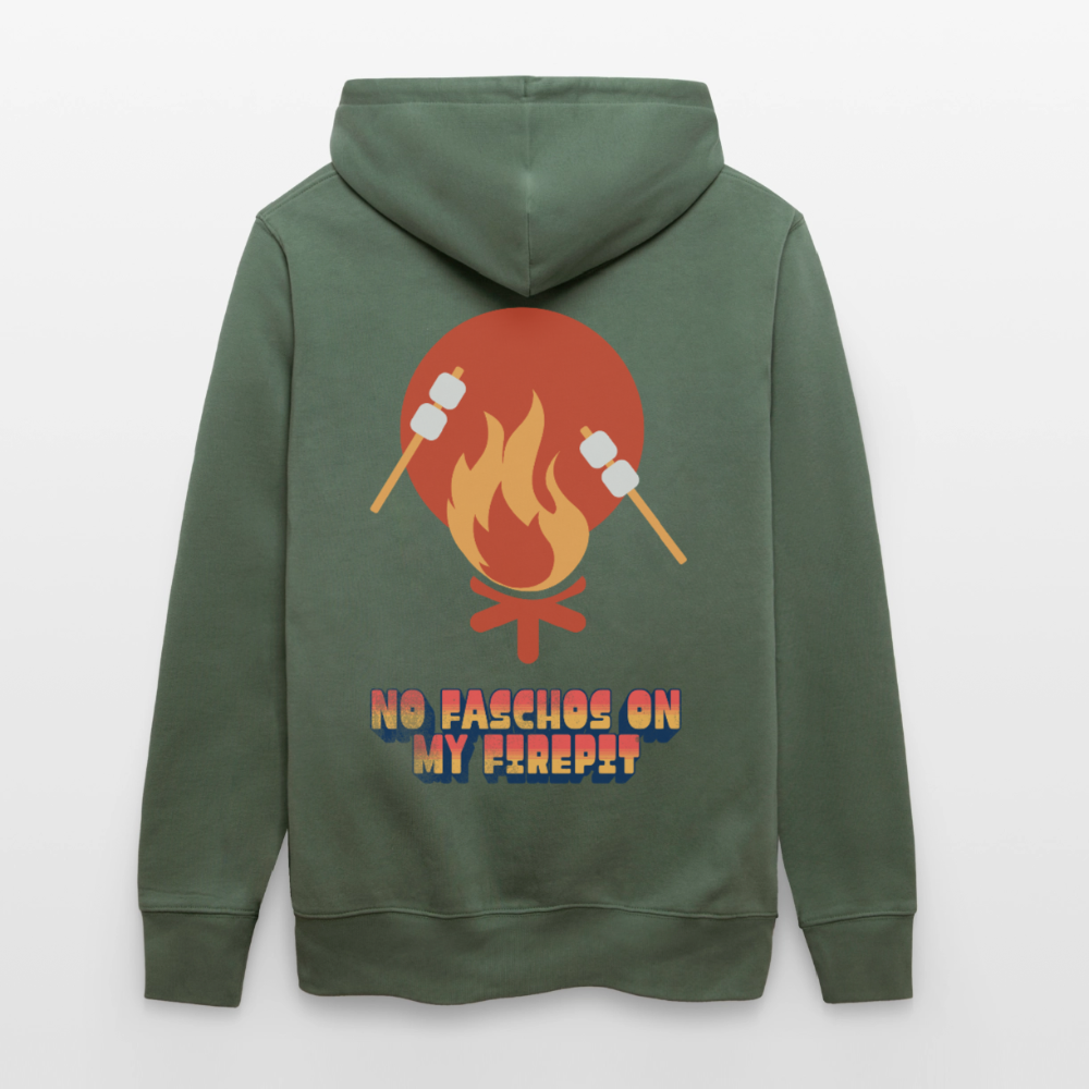 Vanlife Unisex Bio-Hoodie Firepit - Tanngrün