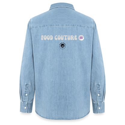 Food Couture Frauen Jeanshemd - verwaschenes Hellblau