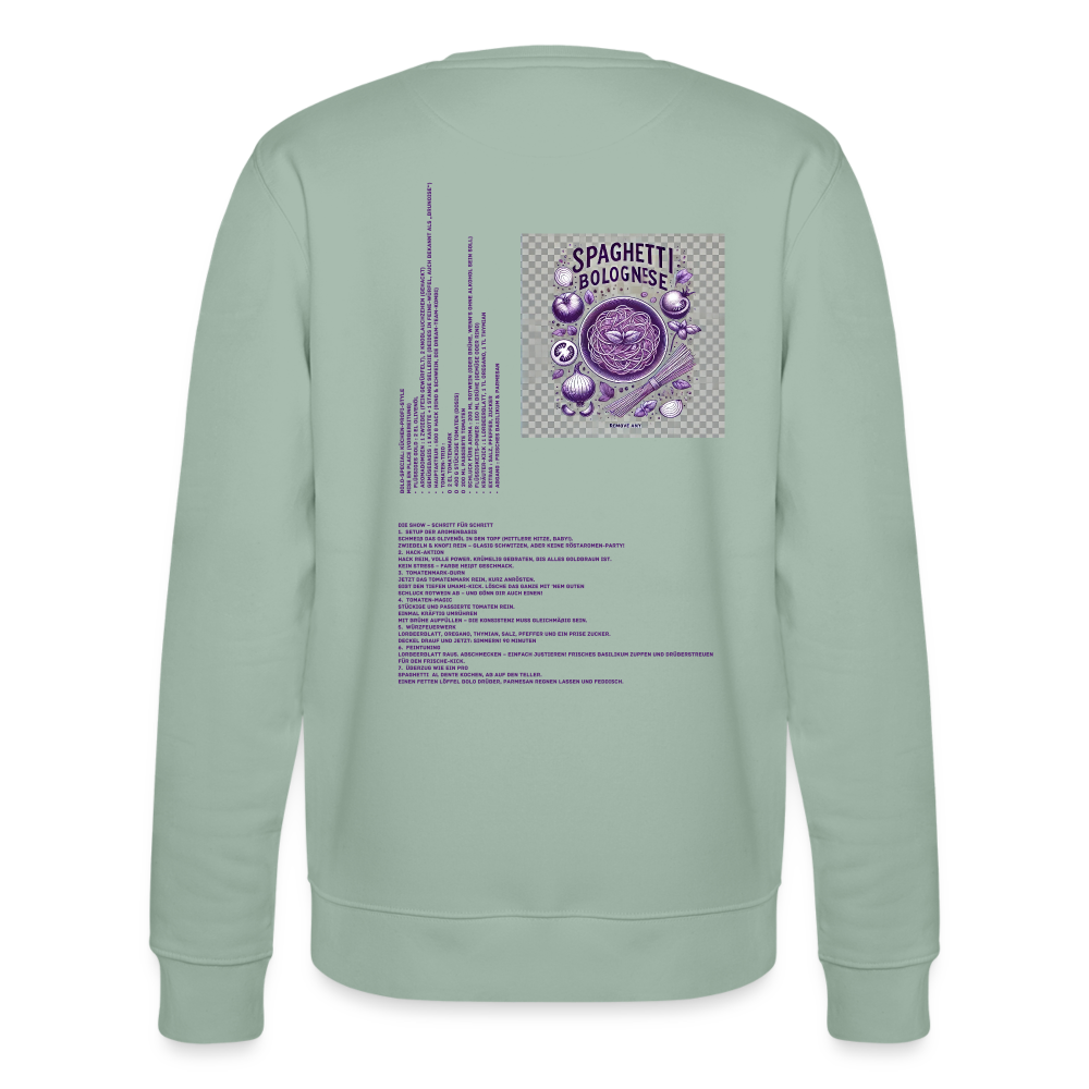 FOOD LOVE Collection Unisex Bio-Sweatshirt Bolo - Helles Graugrün