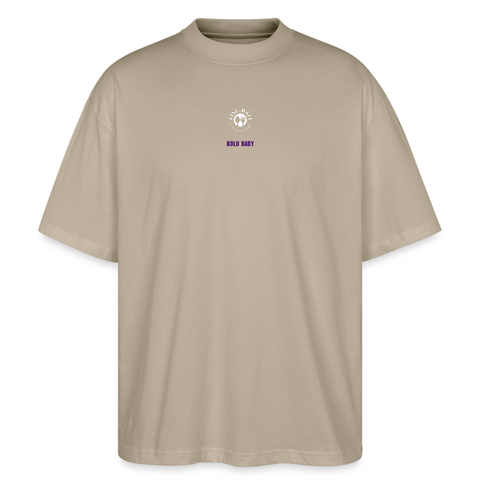 FOOD LOVE Unisex Oversize Bio-T-Shirt Bolo - Steingrau