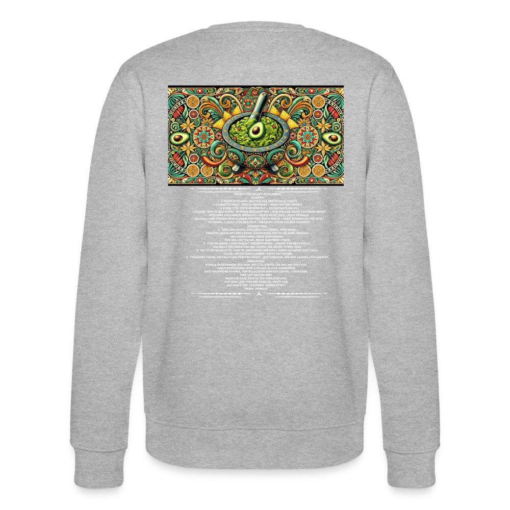 FOOD LOVE Unisex Bio-Sweatshirt Guaca - Grau meliert