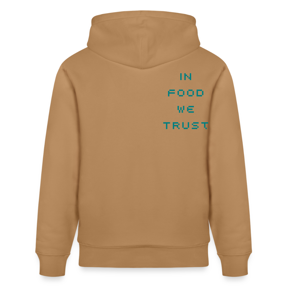 FINE.MAFI in Food we Trust Unisex Organic Hoodie - Karamell 