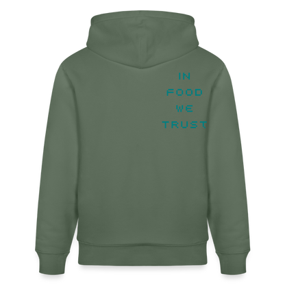 FINE.MAFI in Food we Trust Unisex Organic Hoodie - Tanngrün