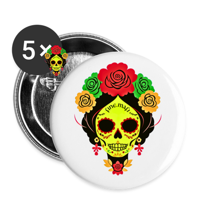 Buttons mittel 32 mm (5er Pack) - Weiß