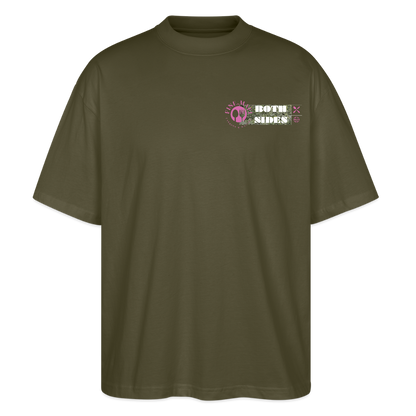 FINE.MAFI Oversized Unisex Bio T-Shirt Both Sides Pig - Khaki