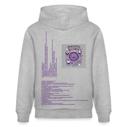 FOOD LOVE Unisex Bio Hoodie Bolo Stile - Grau meliert