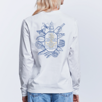 FOOD LOVE  Unisex Bio-Langarmshirt Digga - Weiß