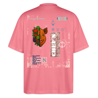 FINE.MAFI Oversized Unisex Bio T-Shirt Both Sides Pig - Pink 