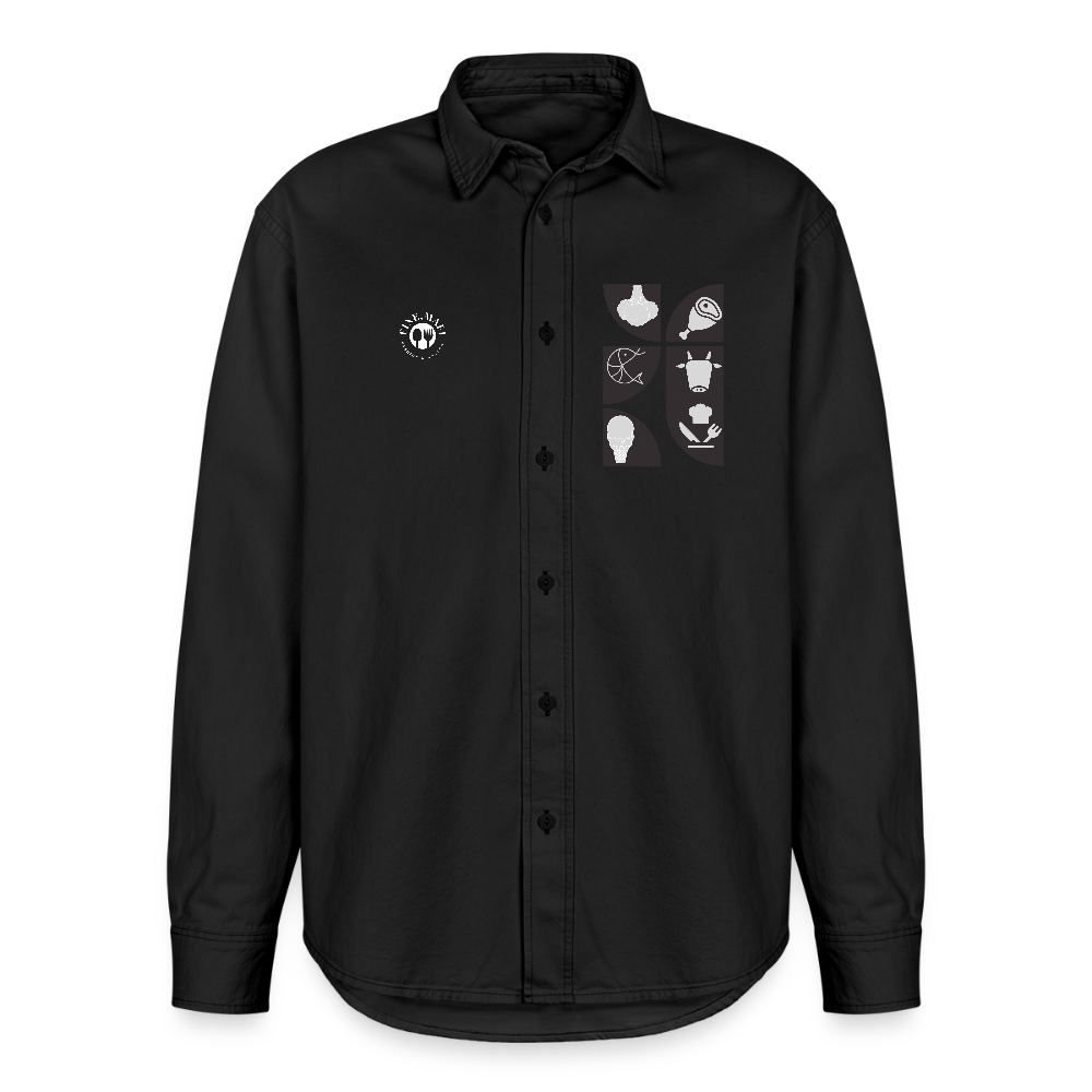 Food Couture Unisex Worker Hemd - washed Black
