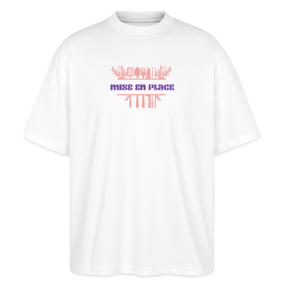 FINE MAFI Oversized Unisex Bio T-Shirt Mise En Place Kitchen Tools - Weiß