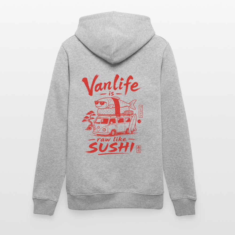 Vanlife Unisex Bio-Hoodie Sushi - Grau meliert